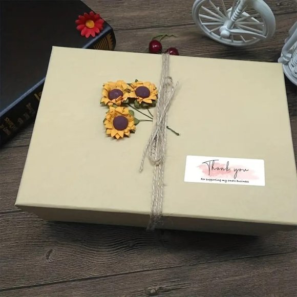 New 1 Roll, Rectangular Thank You For Supporting My Small Business Sticker, Pink - Picture 2 of 3